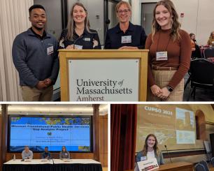 Three pictures featuring IPP members at the CUPSO Conference at UMass Amherst