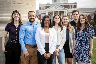 MPA students at the Columns