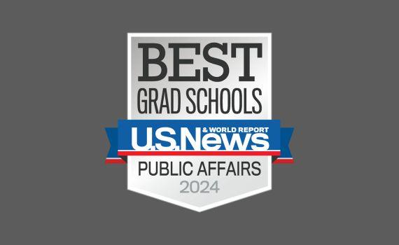 A graphic that represents Best Grad Schools and Public Affairs badge